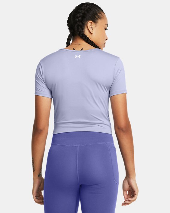 Women's UA Motion Crossover Crop Short Sleeve in Purple image number 1
